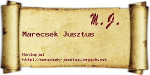Marecsek Jusztus névjegykártya